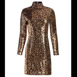 NWT Milly Leopard Sequin Bodycon Mini Dress